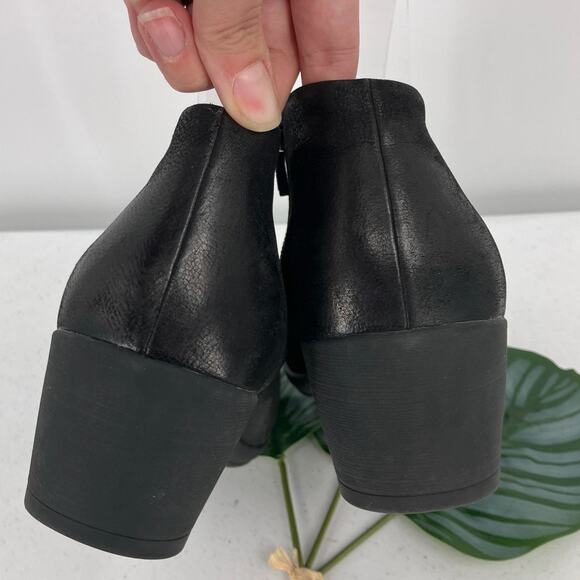 Dansko Raina Black Burnished Nubuck Leather Side Zip Block Heel Ankle Boot Shoes - Picture 4 of 11